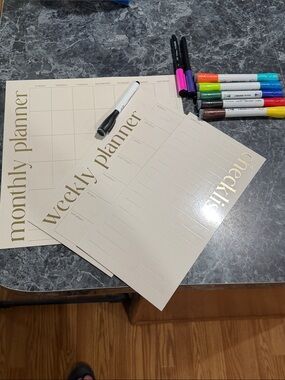 Magnetic Dry Erase Calendar, Checklist + ! Includes-Color Markers & Shopping!